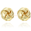 boucles d'oreilles pour femmes de la dernière mode bijoux 14k plaqué or rose 925 boucles d'oreilles noeud en argent sterling