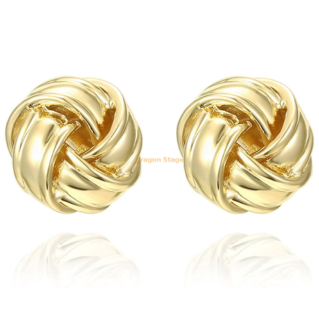 boucles d'oreilles pour femmes de la dernière mode bijoux 14k plaqué or rose 925 boucles d'oreilles noeud en argent sterling