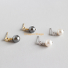 Boucles d'oreilles personnalisées en argent sterling S925 avec zircon en or 18 carats