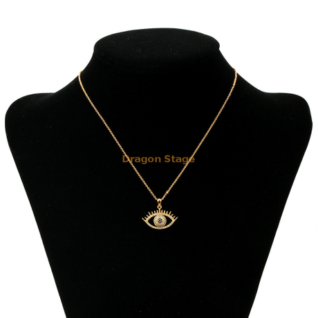 cristal boho bijoux cuivre déclaration bleu mauvais œil pendentif collier