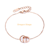 Mode gros infini coeur cercle géométrique personnalisé en acier inoxydable Charm18k or Rose bracelet de cheville femmes