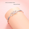 2020 nouveau personnalisé gravé femmes bijoux personnalisé entendre infinity charme réglable 925 en argent sterling bracelet jonc blanc