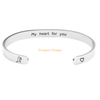 bijoux inspirants en acier inoxydable argent personnalisé mantra motivation bracelet manchette bracelet