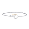 bijoux fantaisie femme plaqué or chaîne réglable breloque personnalisée zircon 925 bracelet coeur infini en argent sterling