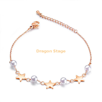 bijoux en acier inoxydable de mode bracelet réglable de perle d'étoile pour des femmes