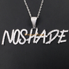 Collier de plaque signalétique personnalisé pas cher pierres CZ complètes bijoux personnalisés Hip Hop Ice Out