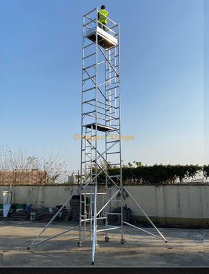 Échafaudage simple largeur mobile à plate-forme en aluminium 0,75x2x5,68 M 