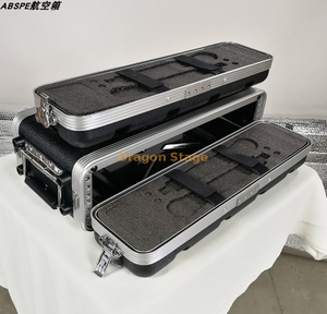 Valise de chariot ABS 2U210 avec armoire d'équipement d'amplificateur de puissance audio à roulettes 19 pouces
