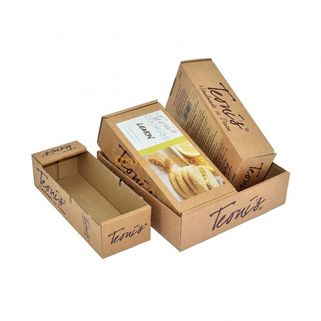 L'usine de boîte d'emballage personnalise la boîte de papier d'emballage de Brown imprimée par logo fait sur commande pour la nourriture
