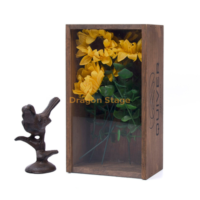 Personnalisation d'usine de boîte en bois oem odm Boîte d'emballage en bois massif transparente naturelle personnalisée avec couvercle en verre acrylique transparent