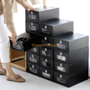 Les boîtes de rangement de chaussures d'emballage de Black Friday dégagent la boîte empilable de support de chaussures