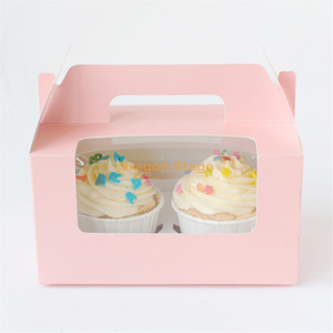 Couleur d'impression blanche de haute qualité en gros 1 2 6 trous poignée boîtes à cupcake claires avec inserts