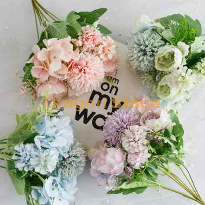 Bouquet De Fleurs Artificielles Fleur En Plastique Petit Bouquet Rose Fleur De Soie Fleur Sèche Décoration De La Maison