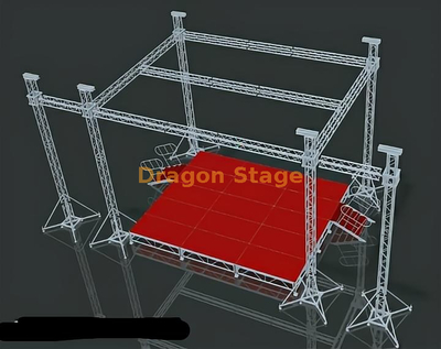 Botte d'étape d'alliage d'aluminium de partie d'événement 8x6x7m avec 2 ailes de haut-parleur