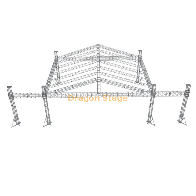 Podium de scène et ferme pour concert de musique 12x8x8m