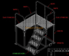 Plate-forme de position du train d'atterrissage principal en aluminium 1,4x1,3x1m