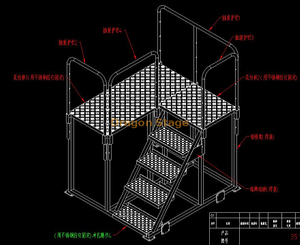 Plate-forme de position du train d'atterrissage principal en aluminium 1,4x1,3x1m