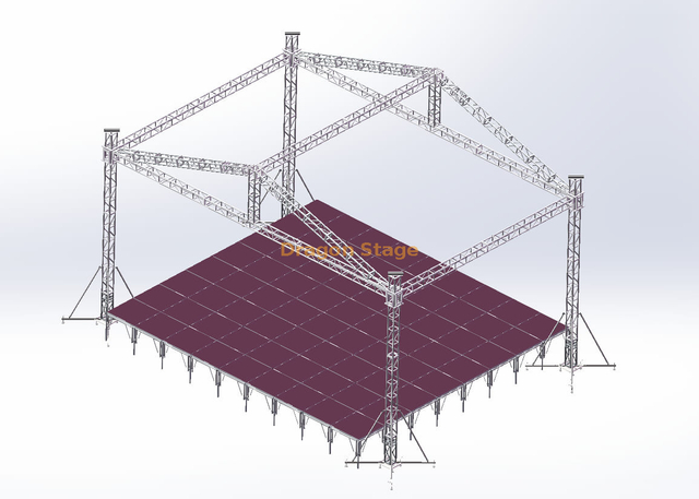 Scène d'événement en aluminium et fermes 10x7x7m