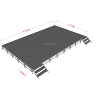 contremarches portatives modulaires 9.76x6.1m de plates-formes d'étape de 1.22x1.22m