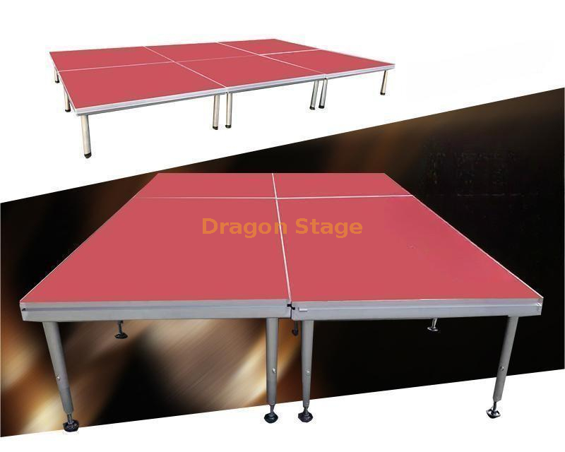Plate-forme de scène Quik portative en aluminium de 1,22x2,44 m 4' X 8'