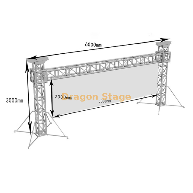 Aluminium 400x400mm Boulon Boulon Poste de but LED Dispaly Truss 6x3m