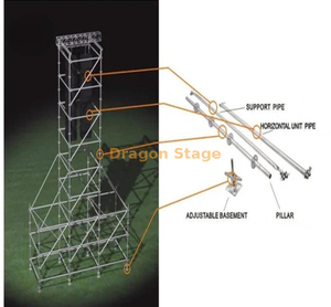 Tour de truss à échafaudage en acier 16M pour le système de réseaux de concert Système extérieur