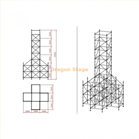 12m d'échafaudage en acier Ringlock Truss pour le haut-parleur sonore Line Array 