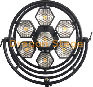 7 lumières de fond circulaires hexagonales en pixels COB