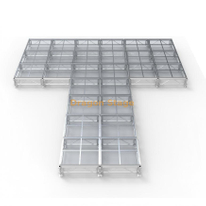 Scène de défilé de mode acrylique en aluminium en forme de T portable de 8,54 x 7,32 m (hauteur réglable de 0,4 à 0,8 m)