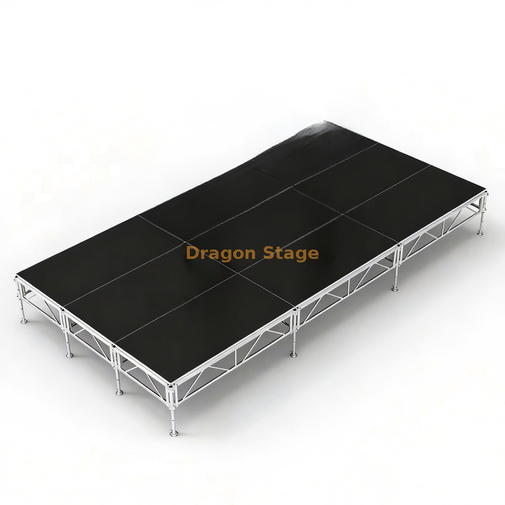 Petite scène de fête portative domestique 6x3m avec 2 escaliers