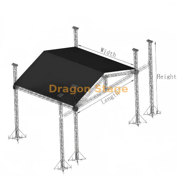 Truss System Concert Sound Lighting Truss Aluminium 14x10x14m