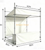 Stand de marché commercial modulaire Ringlock de 2x2 m avec auvent et rideau