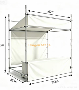 Stand de marché commercial modulaire Ringlock de 2x2 m avec auvent et rideau