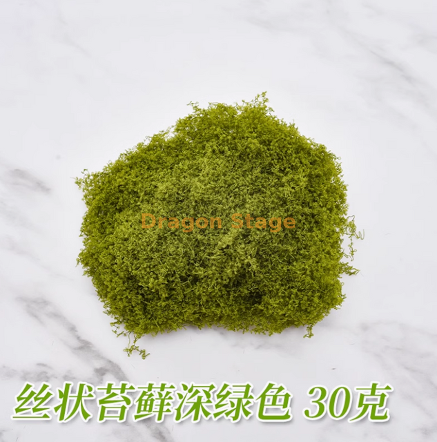 Moss Grass Moss Biomimétique Faux artificiels Moss Mossage Micro Landscape Filamenteous Moss Green foncé 30g, d'environ 30 x 30 cm