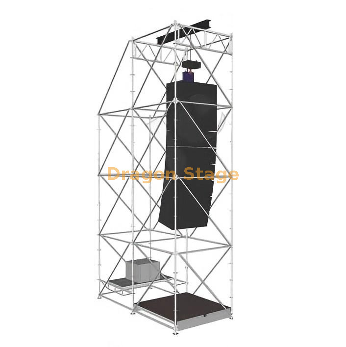 Système de suspension de réseau de lignes Ringlock DragonStage 2x4x8m avec ballast et plate-forme de travail