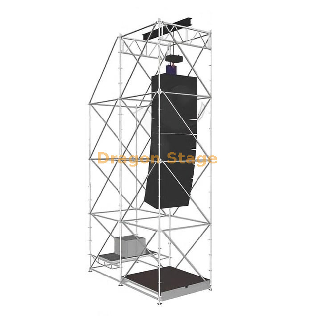 Système de suspension de réseau de lignes Ringlock DragonStage 2x4x8m avec ballast et plate-forme de travail
