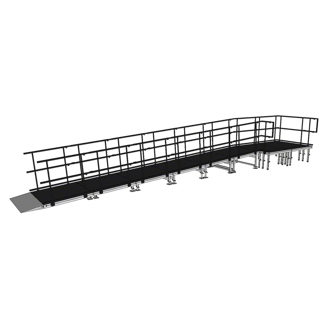 Rampe de chargement de production de sc&egrave;ne droite en aluminium DragonStage 10,30 x 1,63 m pour valises routi&egrave;res et &eacute;quipements audiovisuels.jpg