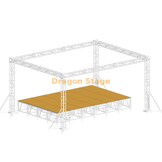 Boulon en aluminium Truss 300 * 300 mm étape de cadre pour les événements 6.5x4x4m