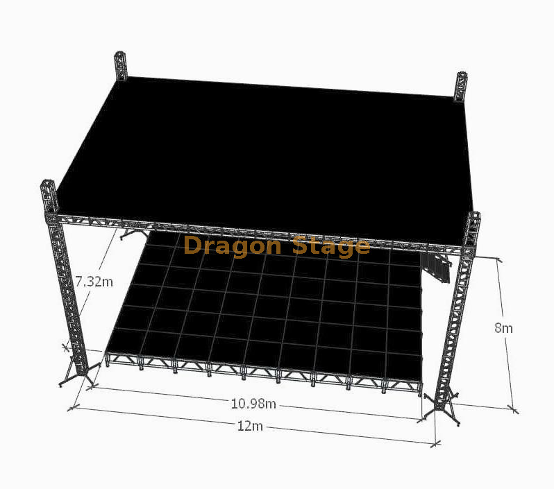 Toit de concert professionnel en aluminium robuste du système de botte de scène 12x8x6m