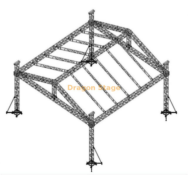 Système de fermes de toit en aluminium robuste pour scène extérieure, 12x12x8m