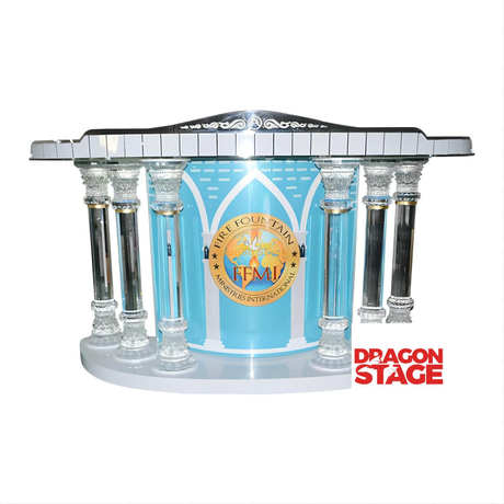Nouveaux modèles de chaire d'église moderne en plexiglas transparent mobile