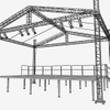 Plate-forme de scène de concert en plein air en gros avec un système de ferme de toit en forme en vente