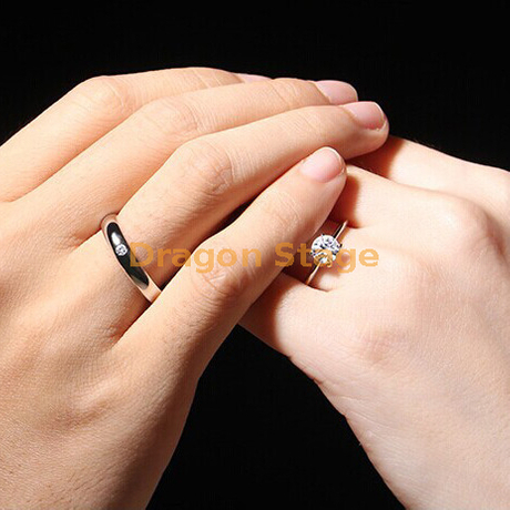 Nouvelle bague de fiançailles en diamant de fiançailles en argent pour amoureux de mariage