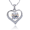 Vente en gros de bijoux personnalisés Dainty 925 Sterling Silver Zirconia Heart Pendant Necklace For Women