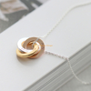 Diy Gravé Bijoux Minimaliste Personnalisé en acier inoxydable Plaqué Or Personnalisé Enfants Nom 3 Cercle Connecté Pendentif Collier