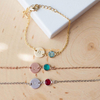 personnalisé femmes filles cadeau minimaliste bijoux à bricoler soi-même pierre de naissance cristal 18k or personnalisé plaque signalétique bracelet