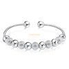 Mode filature boule bracelet bijoux en acier inoxydable argent perle rotative personnalisé anxiété fidget réglable filature bracelete