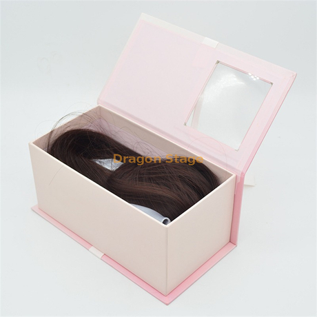 En gros personnalisé haut de gamme perruque boîte cheveux bundle emballage boîte artisanat jouets cadeau de Noël boîte de papier avec fenêtre transparente