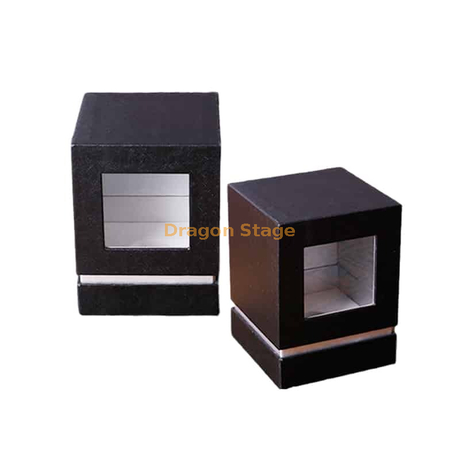 Boîtes de tasse en verre noir personnalisé boîte d'emballage de papier cadeau artisanat de Noël exquis avec fenêtre transparente
