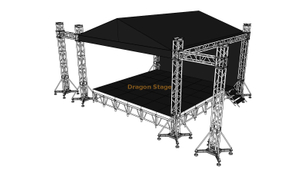 Éclairage en aluminium Dj fermes sur scène Design Truss affichage 8x5x4 m avec haut-parleurs ailes 2 m